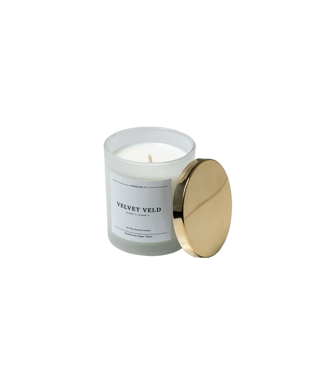 Natural soy candle burning in modern living room